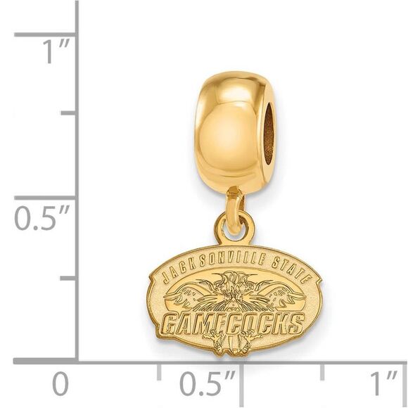 14k Gold Plated Silver Jacksonville State U. XS Dangle Bead Charm - Picture 5 of 7